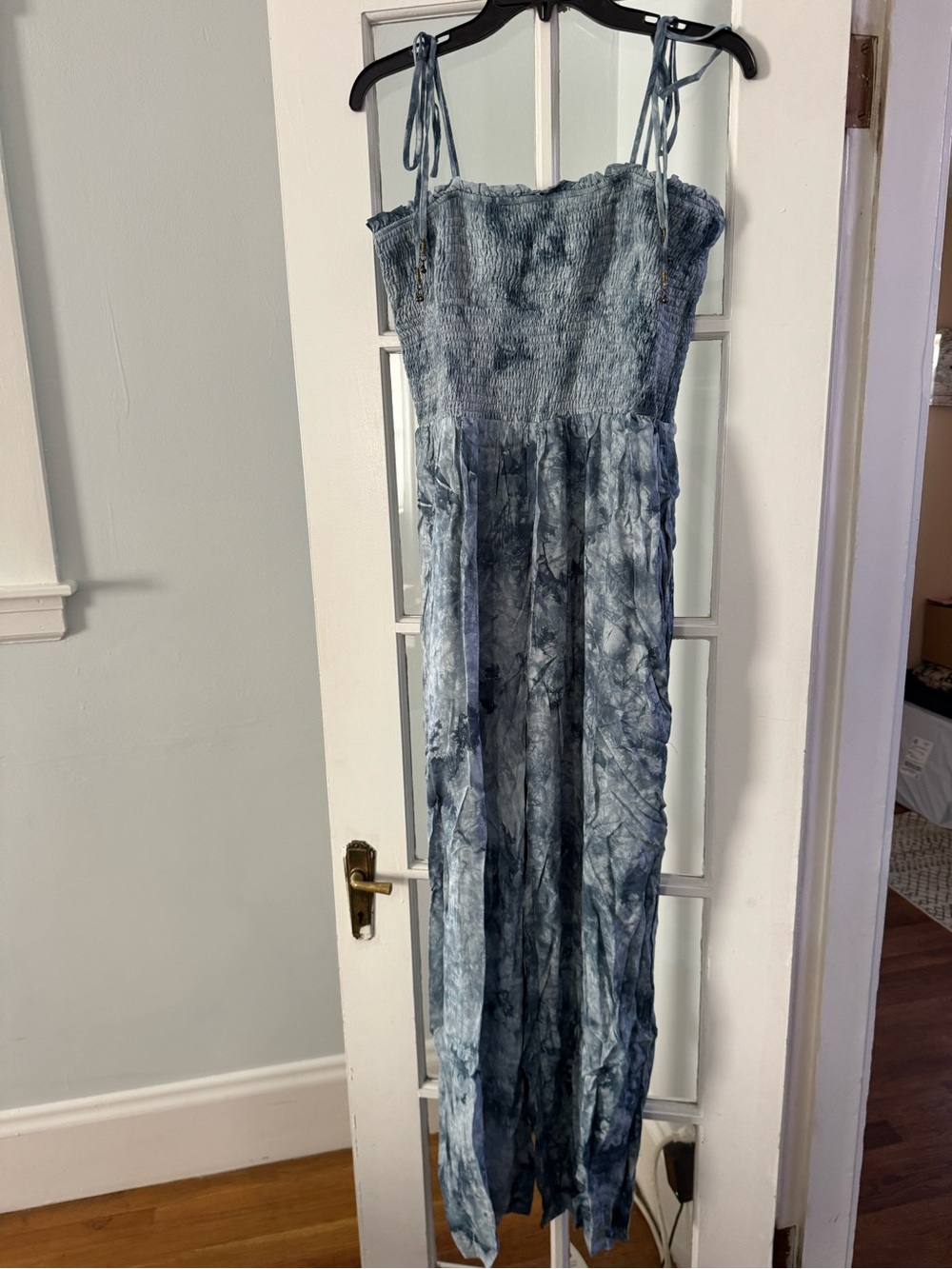 In Bloom Tie-Dye Jumpsuit maxi dress with a smocked bodice